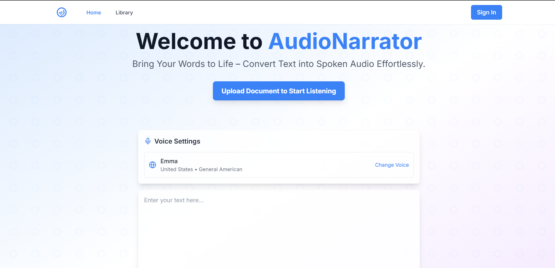Convert Text to Audio | AudioNarrator - Turn Docs & Articles into Speech